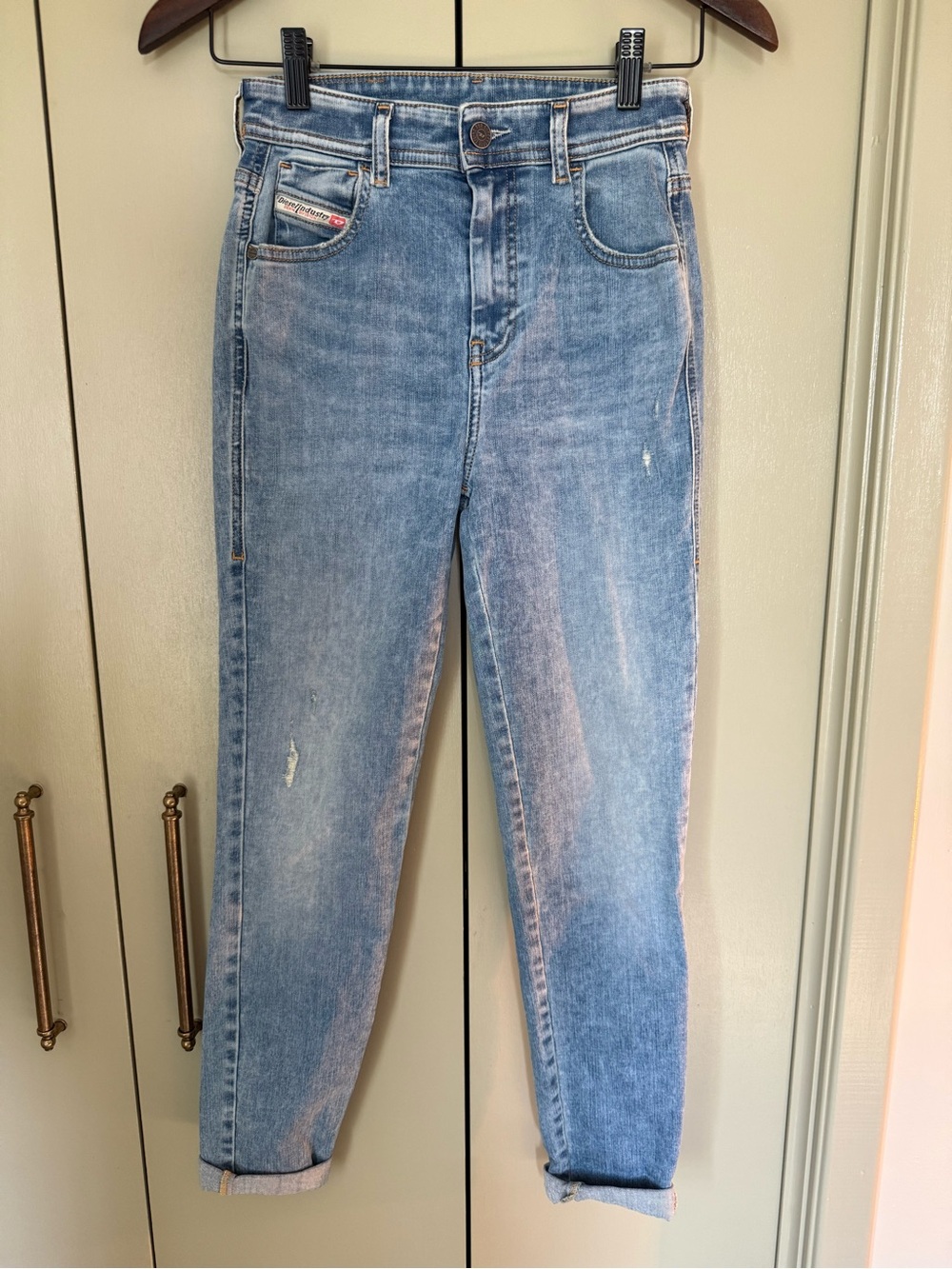 NWOT Diesel Slandy-High 084SL Skinny Jeans Light Wash Size 24